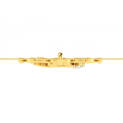 Auspicious Om with Trident pendant in Gold